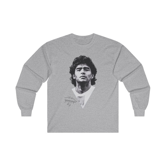 Unisex Ultra Cotton Long Sleeve Tee 'MARADONA LEGEND NEVER DIE'